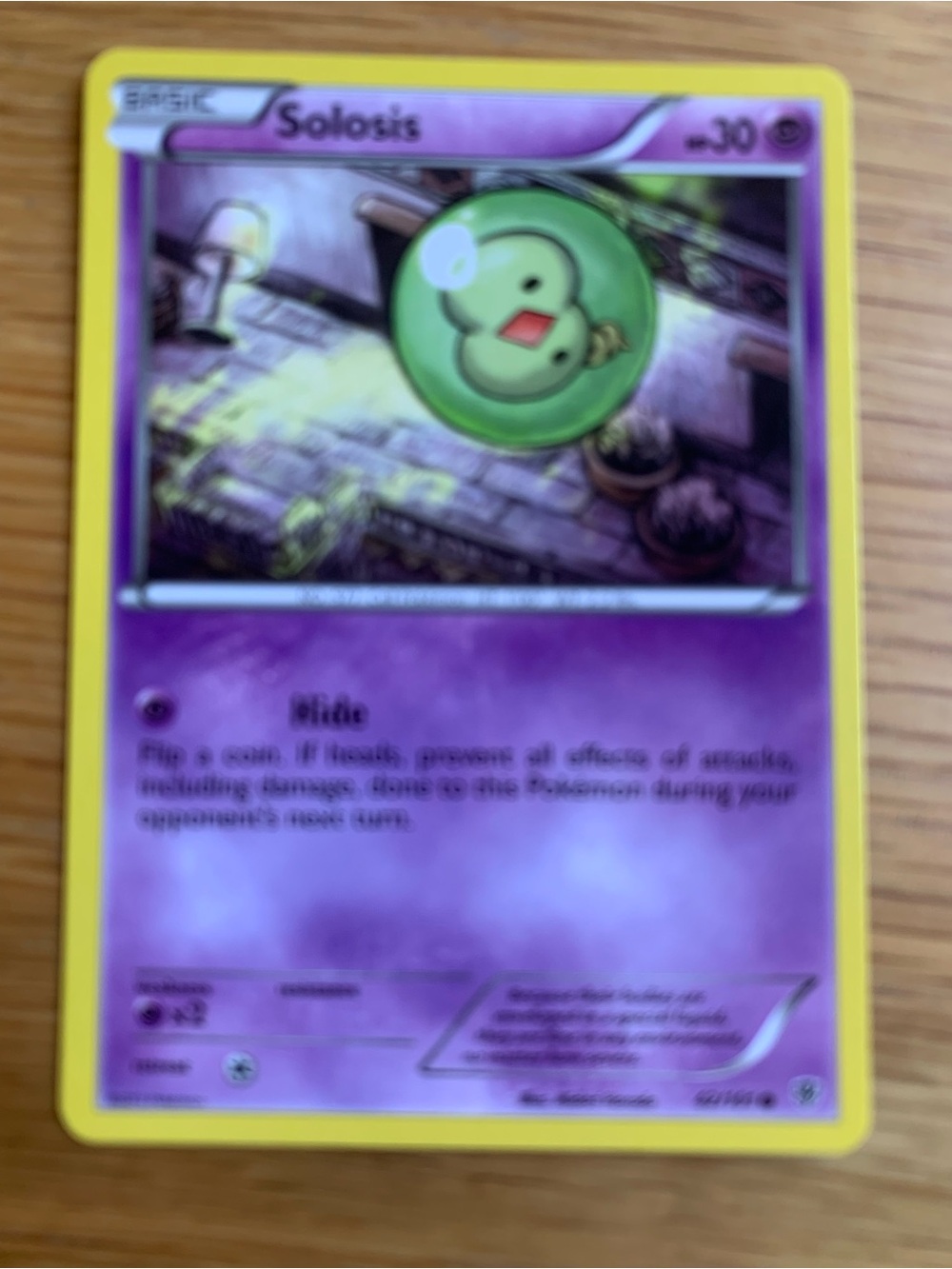 Pokemon Solosis Card - Purple with Yellow Border